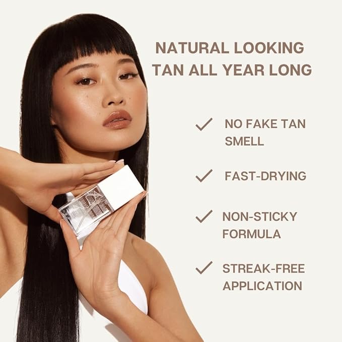 Nuda Face Tan Water | Lightweight Clear Self Tanner for Face | Hydrating Face Water Spray Mist with Aloe Vera, White Tea Extract, Vitamins A, C, & E | Buildable Spray Tan Solution, Cruelty Free, 75 mL