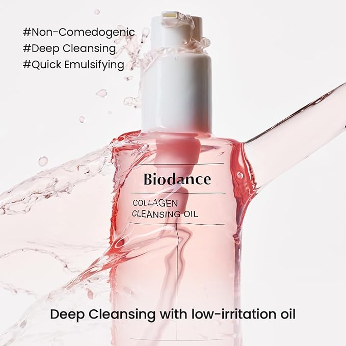 BIODANCE Collagen Cleansing Oil, Facial Oil Cleanser, Gentle Makeup Remover without Clogging Pores, Removes Bleackhed and Whitehead for Sensitive Skin, Oily Skin, 6.76 fl. oz. (200 ml)