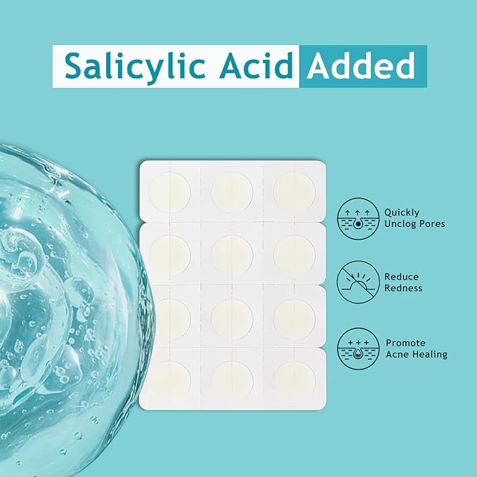 Ultra Pimple Patches, Zits and Blemishes Patch with Salicylic Acid (48 Counts), Invisible Hydrocolloid Spot Patch Day & Night Absorbing Patch for Face and Skin