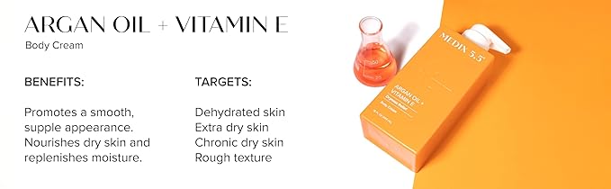 Medix 5.5 Argan Oil Cream W/Vitamin E Anti Aging Skin Care Moisturizer Body Cream | Firming Body Lotion Reduces Look Of Wrinkles, Cellulite, Crepey, & Uneven Skin Tone For Women & Men, 15 Fl Oz