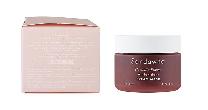 SKINCURE Camellia Flower Cream Mask - Korean Skincare Antioxidant, Petal-Infused Wash-Off Facial Mask, Anti-Aging & Hydrating Treatment for Dry and Rough Skin, 2.3 fl. oz.
