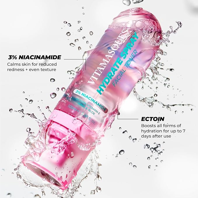 Vitamasques Hydrating Toner for Face - Facial Toner with Niacinamide - Instant Refreshment & Lasting Hydration - 3.38 Fl Oz