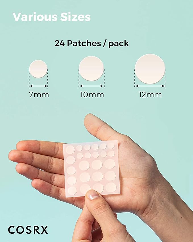 COSRX Acne Pimple Patch (96) Absorbing Hydrocolloid Original 3 Size Patches for Blemishes and Zits Cover, Spot Stickers for Face and Body, Not Tested on Animals