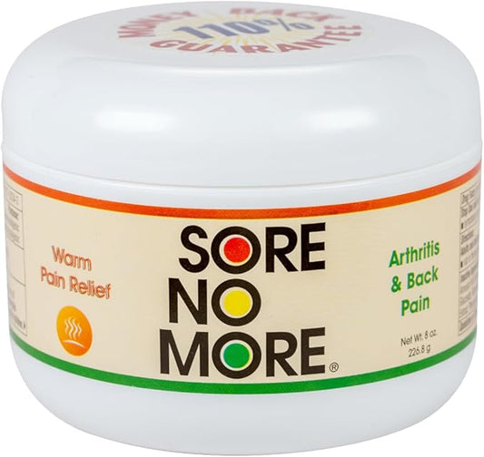 Sore No More Warm Arthritis Pain Relief Cream – Targeted Reliever for Back, Neck, Hands & Feet – Soothing & Fast-Acting Formula for Aches and Pains – Non-Greasy with Orange Aroma – 8 oz