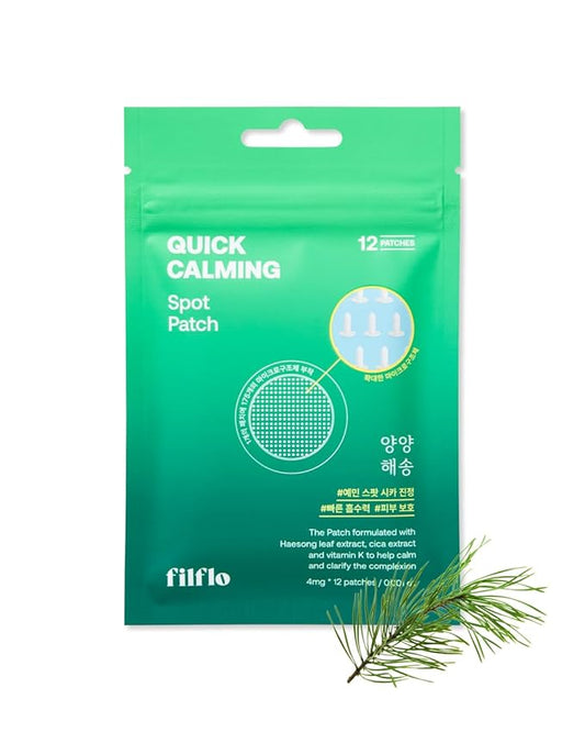 Yangyang Pine Quick Calming Spot Patch 12 Patches, Hyaluronic Acid Soothing Deep Shot, Blemish Relief, Pimples Care, Ultra-Thin Hydrocolloid Patch, Non-Irritating Acne Treatment