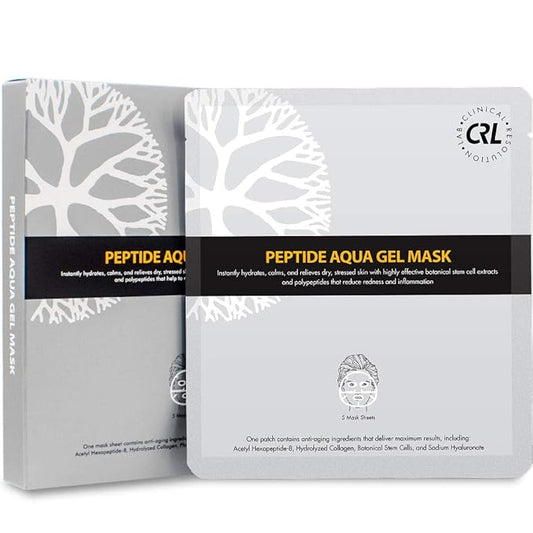 Clinical Resolution CRL Peptide Aqua Gel Mask 5 Pack, Instant Hydration, Soothing, Cooling, Healing, Post-Treatment, Post Microneedling, Reduce Redness and Stinging Feeling