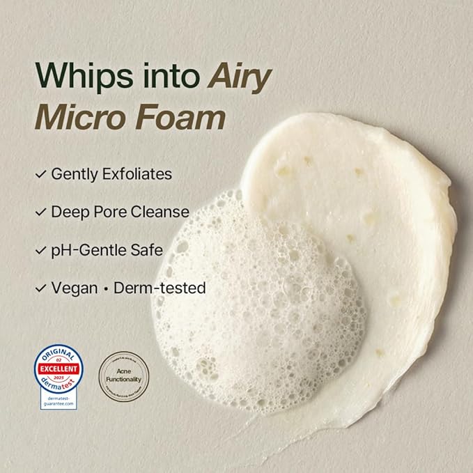 NDP Rice Mochi Deep Face Wash – Triple-Rice Airy Micro-Exfoliating Foam for Sensitive Skin, Phyto Mucin Hydration Shield, pH 5.5 Barrier-Safe Vegan Korean Skincare Cleanser, 4.05 fl oz (120 ml)