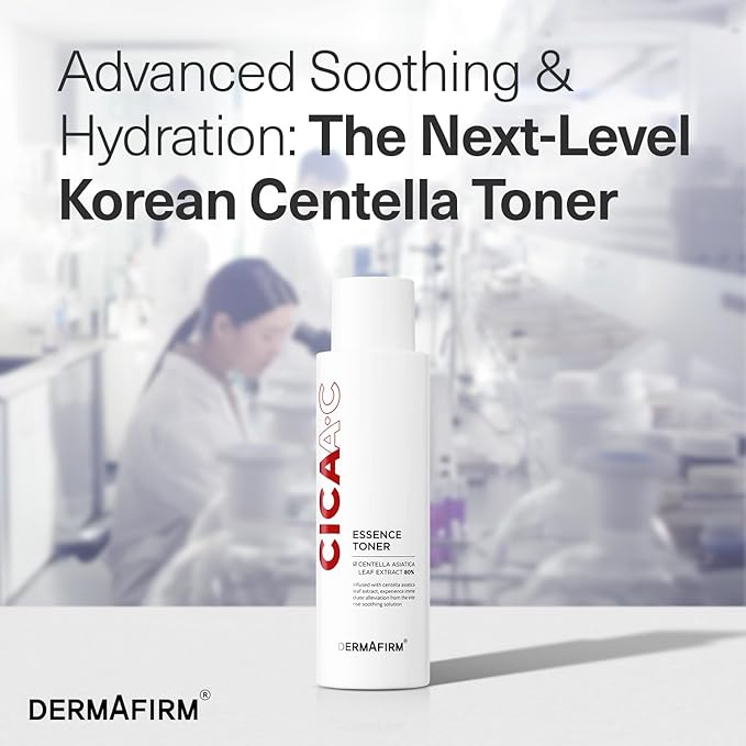 DERMAFIRM CICA AC Essence Toner 5.07 fl oz- Exfoliating with AHA BHA & Salicylic Acid, Centella Asiatica Soothing for Sensitive, Oily & Dry Skin, Korean Toner for Acne