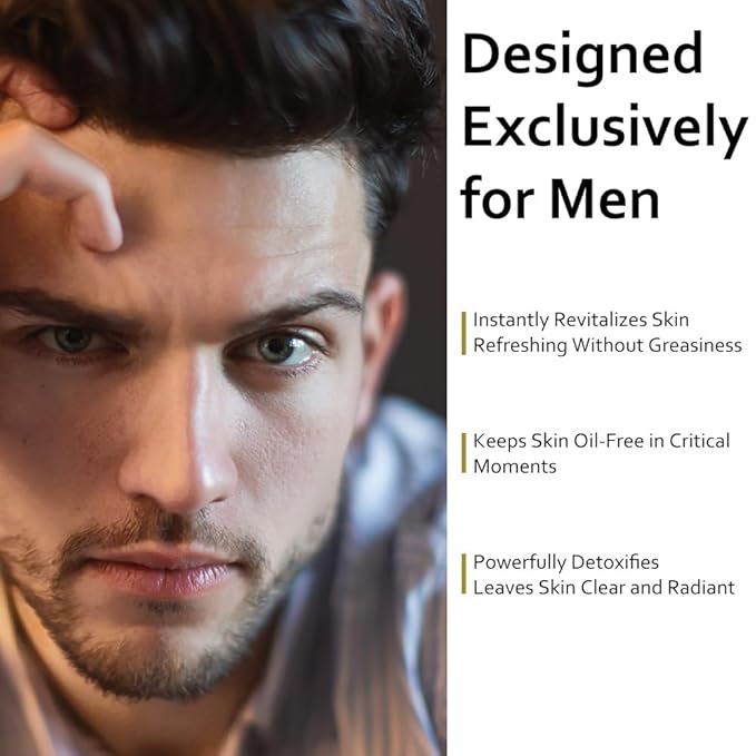 Daily Energizing Facial Cleanser - Deeply cleanses, Oil control,restores dry,Men's only,tired skin, Suitable for all skin types