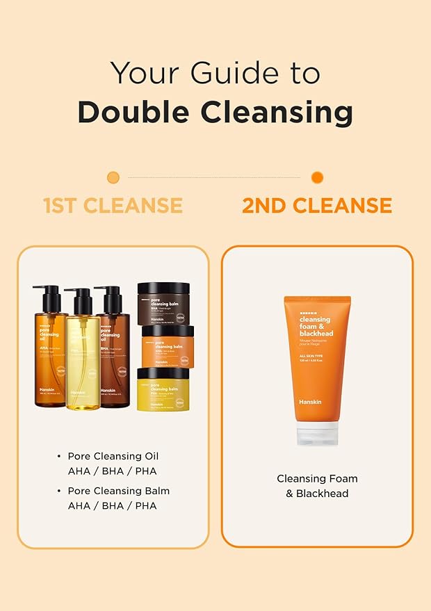 Deep Pore Cleasing Trio Set – Cleansing Oil + Foam for Blackhead & Sebum Removal+ Cleansing Balm, Makeup Remover Set, Korean Oil Cleanser for Face