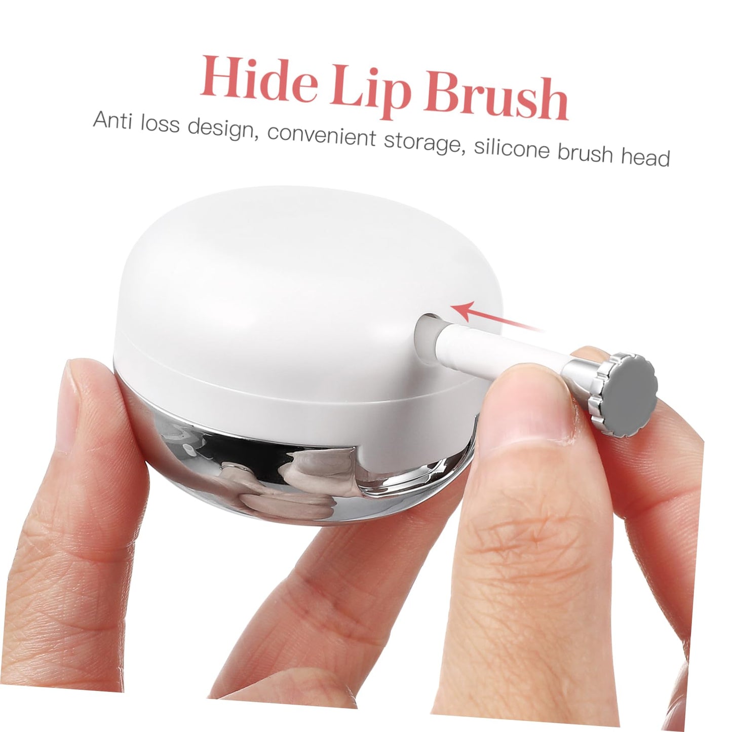 Beaupretty 2Pcs Empty Lips Balm Jars Plastic Lip Mask Holders with Silicone Lip Brush and Mirror Lid Face Cream Containers