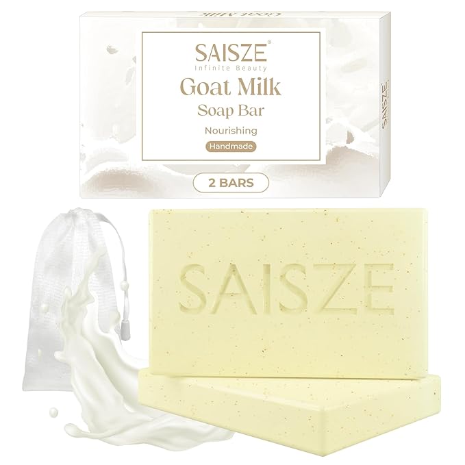 Handmade Goat Milk Soap Bar, Enriched with Organic Shea Butter, Body Soap Bars for Women and Men, 4 Ounce (Pack of 2)