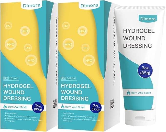 Dimora 2 Packs 6oz Hydrogel First Aid Ointment, Burn Injory Soothing Gel, Skin Repair Cream for Emergency Burn, Postoperative Incisions, Bruises, Debridement Wound Care