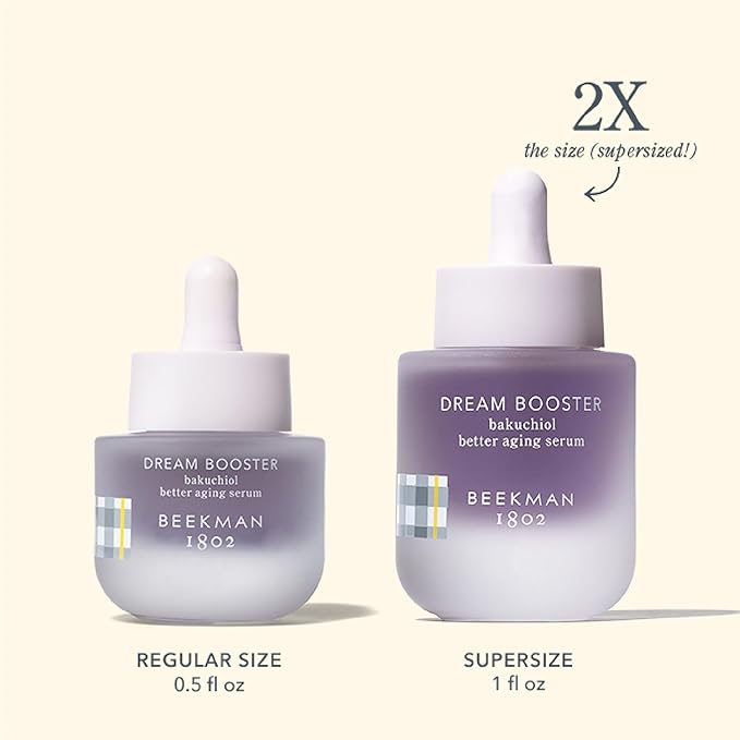 Beekman 1802 Dream Booster Bakuchiol Retinol Alternative Facial Serum - Squalane & Bakuchiol Oil Serum For Sensitive Skin - Night Moisturizer For Fine Lines & Pore Minimizer - Fragrance Free, Vegan