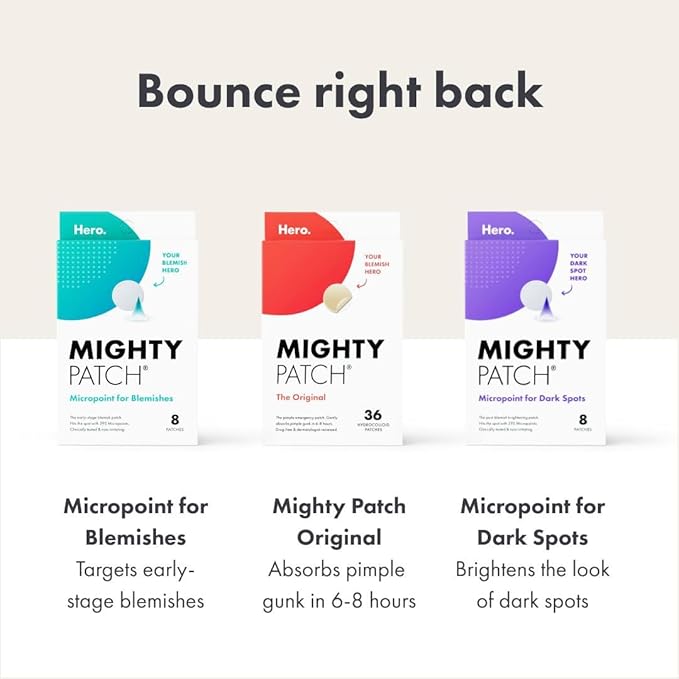 Hero Cosmetics Mighty Patch Micropoint™ for Dark Spots - Post-Blemish Dark Spot Patch with 395 Micropoints, Dermatologist Tested and Non-irritating (8 Count)