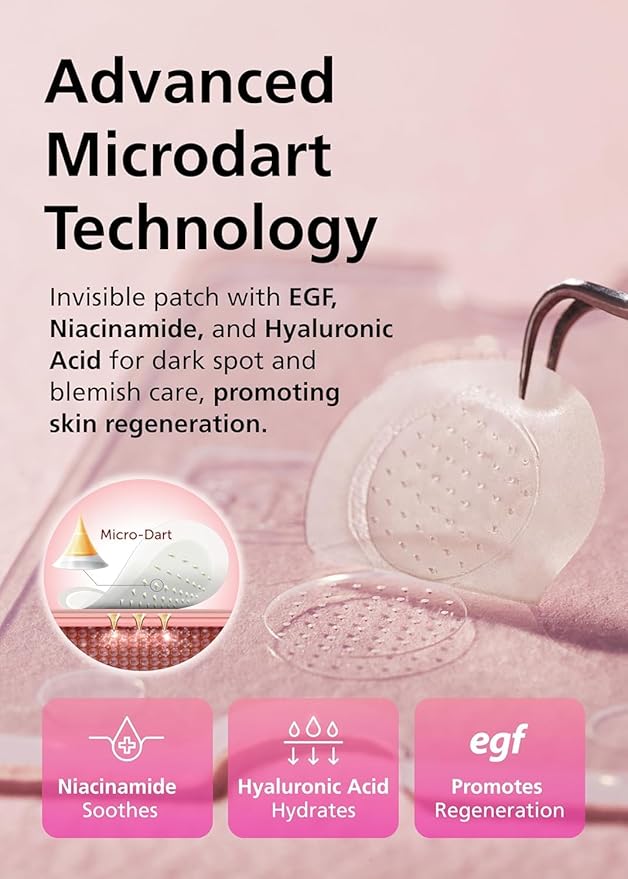 Easyderm Real Calming Patch Microdart Pimple Patches, Clear Nano Micropoint | Niacinamide, Hyaluronic Acid, EGF Acne Dark Spot Care, K-beauty | 12 Counts