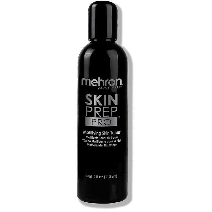 Mehron Makeup Skin Prep Pro Mattifying Skin Toner | Long Lasting Pre-Makeup Primer 4 fl oz (120 ml)