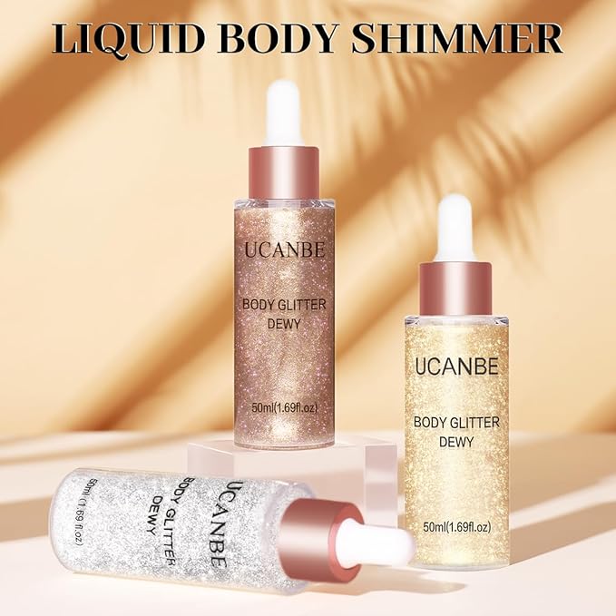 UCANBE Hydrating Body Shimmer Face Glitter Highlighter Makeup