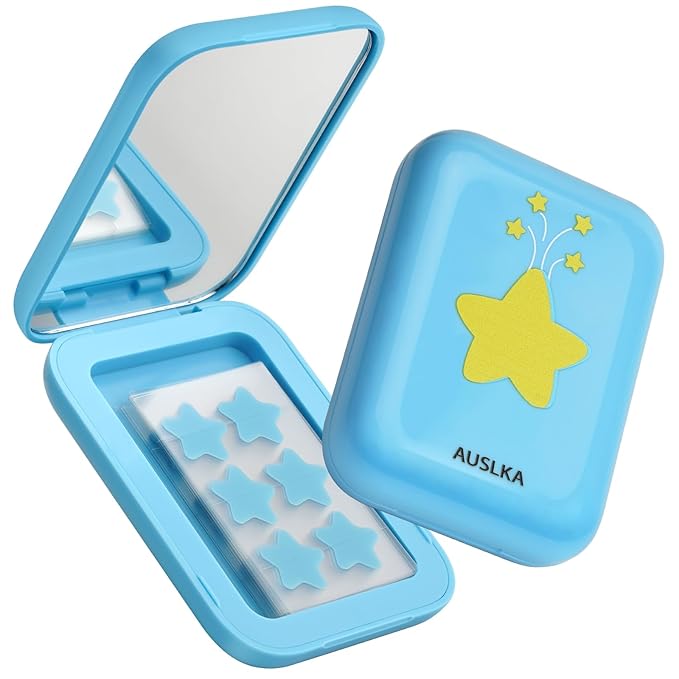AUSLKA Star Pimple Patches - 150 Count - Hydrocolloid Pimple Patches,Cute Star Shape, Blue Colors,Spot Stickers For Face And Skin,Temporary Mirror