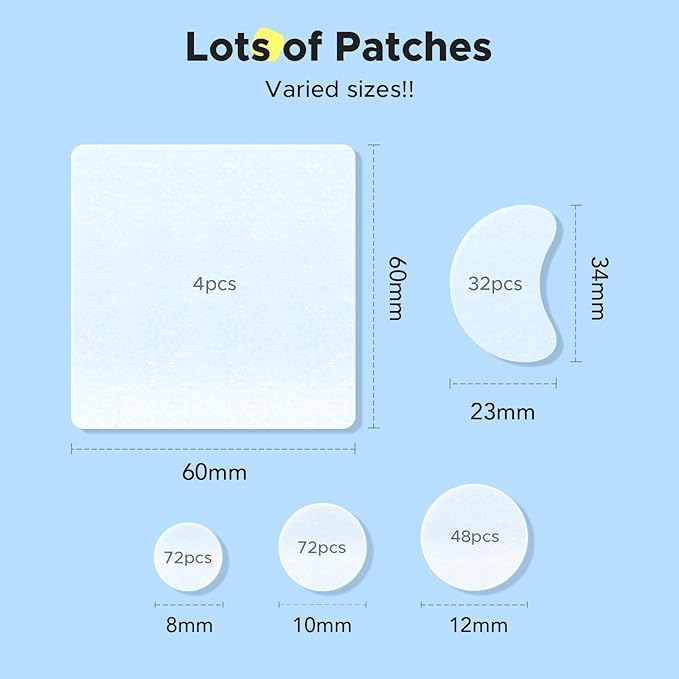 LitBear Pimple Patches for Face, Large Acne Patch, XL Hydrocolloid Bandages,Zit Stickers for Forehead, Chin, Nose, Body, Back, and Chest (5 Sizes, 228 Pimple Patches)