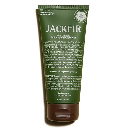 The Classic Daily Facial Cleanser, Natural Face Wash for Men, Exfoliate and Hydrate - Jojoba Beads and Fruit Enyzmes, EWG Verified, Organic Ingredients, For All Skin Types, 6 Fl Oz