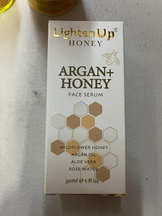 OMIC Lighten-Up Honey, Skin Brightening Serum - 1 fl oz / 30ml - Anti Aging Serum, Formulated to Fade Dark Spots, Skincare Serum - with Agran Oil, Aloe Vera & Rose Water