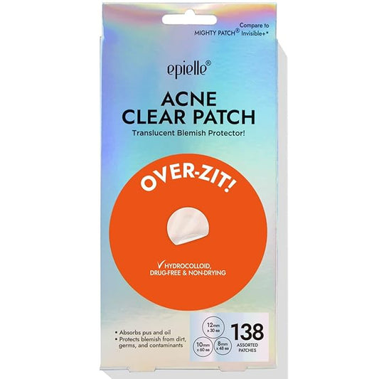 Epielle Over-Zit Acne Clear Patches 138 Count, Hydrocolloid Acne Pimple Patch for Covering Zits and Blemishes