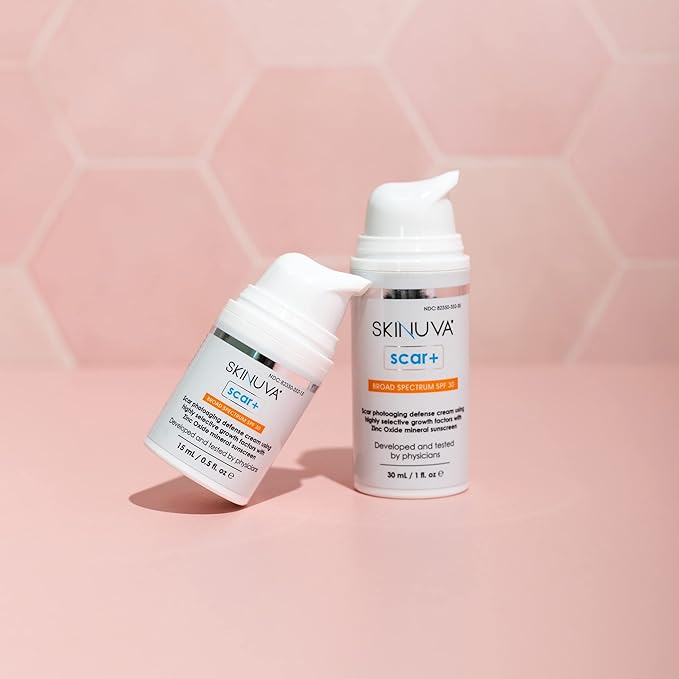 Skinuva® Next Generation Scar+ Cream - Advanced Silicone Scar Cream Matrix +SPF 30 Formulated with Growth Factors & Helps Reduce the Appearance of Scars (1 oz)
