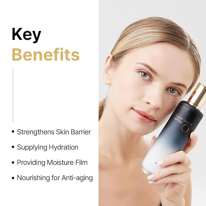 FARMSTAY Black Snail & Peptide 9 Perfect Emulsion, Snail Mucin Moisturizer for Elastic & Glow Skin, Hydrating & Soften, Anti-aging, Skin Barrier Repair, for Women & Men, Korean Skin Care, 4.05 fl.oz