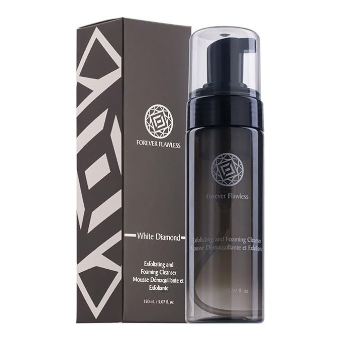 Forever Flawless Exfoliating and Foaming Face Cleanser and Makeup Remover with 100% Natural Diamond Powder, Deep Clean for Women and Mens Pores FF17, (150 ml)
