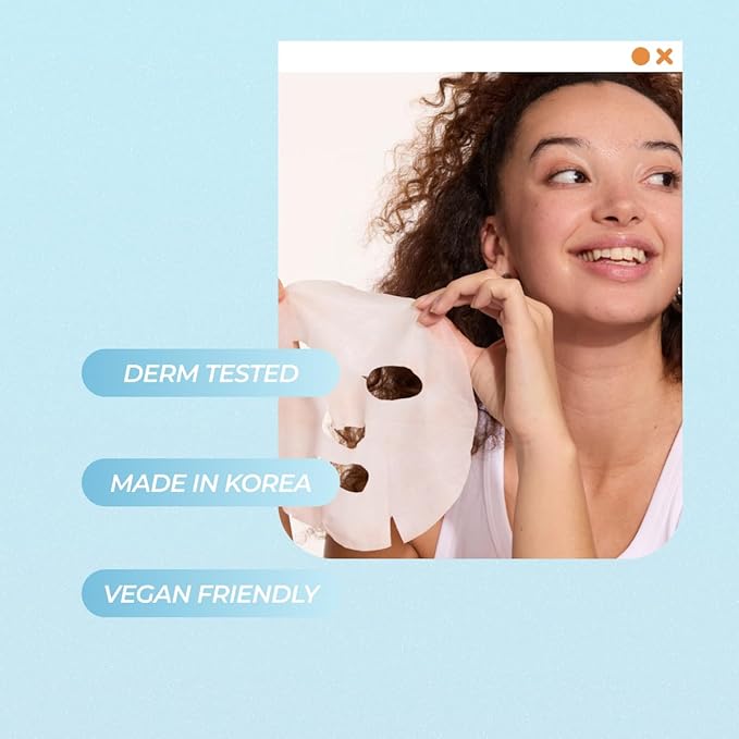 Vitamasques Biodegradable Coconut Face Mask, Hydrating Hyaluronic Acid, for All Skin Types (Pack of 3)