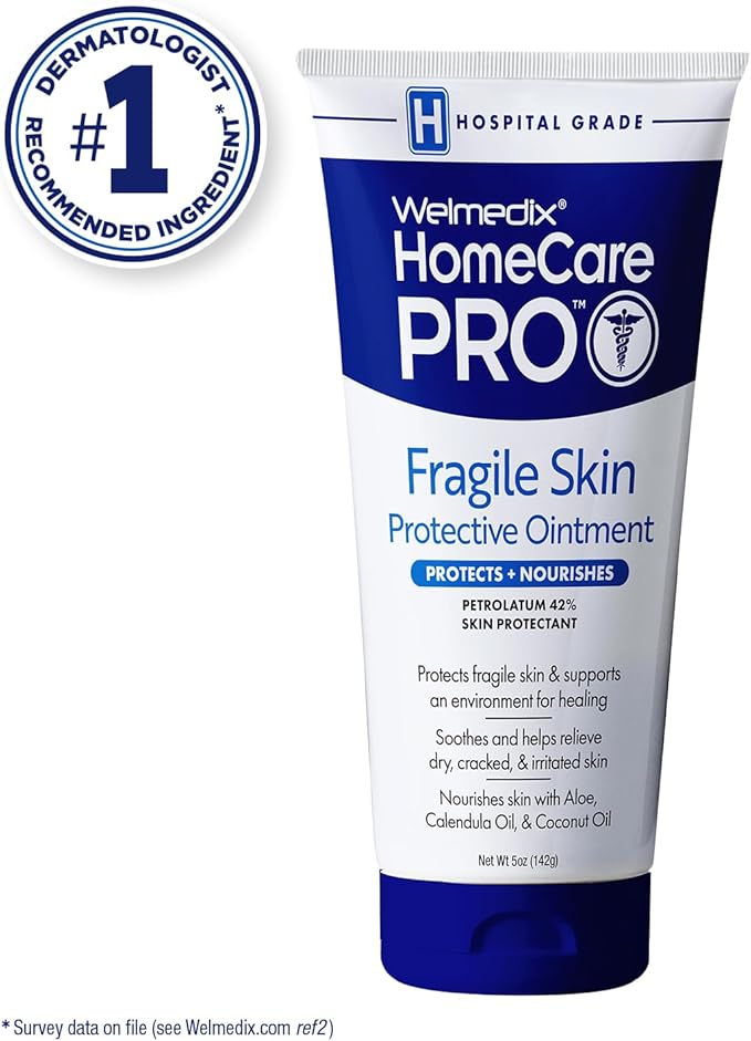 Fragile Skin Protective Ointment Hospital Grade Healing Ointment, Barrier Cream & Skin Protectant w/Calendula for Treatment of Eczema, Psoriasis, Dermatitis, Bed Sores, Chafing (5oz Tube)