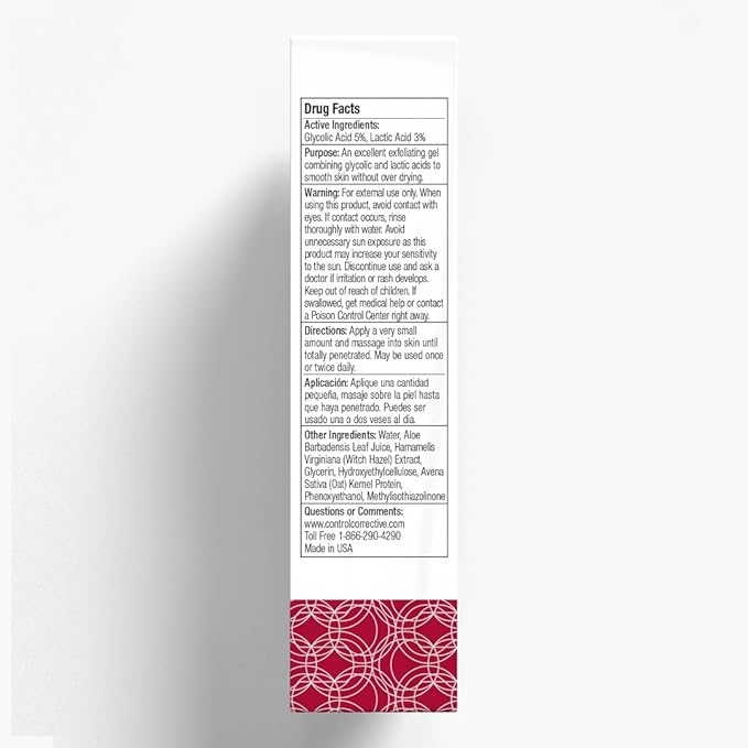 CONTROL CORRECTIVE Smoothing Repair Gel, 1.7 Oz - Anti-Aging Gel, Combination Of Glycolic & Lactic Acids, Maintains Skin Clarity, Reducing Fine Lines & Wrinkles, Exfoliation, Adds Luminosity, Balances