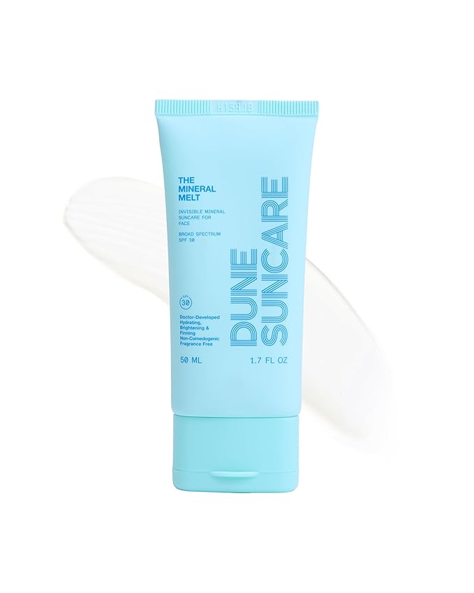 The Mineral Melt - Clear Mineral Sunscreen For Face - Broad Spectrum SPF 30 Sunblock. Clinically-proven Anti-Aging, Sun Protector Hydrating, Skin-Brightenings, Fragrance Free (1.7 Fl Oz)