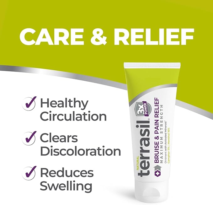 terrasil Bruise Cream for Thin Skin Bruises, Senile Purpura Treatment, Fast Healing of Discoloration, Swelling with Arnica Extract and Natural Ingredients for Elderly Skin Bruising, 1.7 Oz