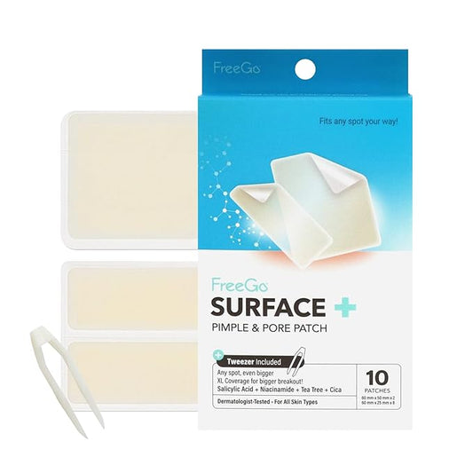 FreeGo Hydrocolloid Acne Patches for Face, Large Pimple Patches for Breakouts, Zit, Blemish Spot, Facial Stickers, Korean Pimple Patches