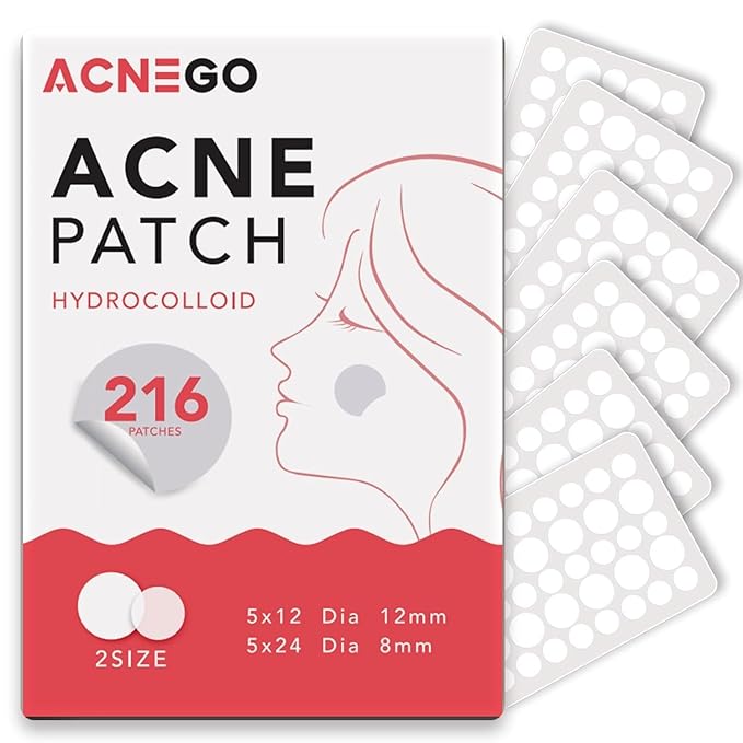 216 Counts Pimple Patches for Face, Hydrocolloid Acne Patches Zit Patches for Face Acne Spot Treatment Patch Cystic Acne Treatment Stickers Blemish Hydrocolloid Cover for all Skin Type