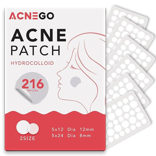 216 Counts Pimple Patches for Face, Hydrocolloid Acne Patches Zit Patches for Face Acne Spot Treatment Patch Cystic Acne Treatment Stickers Blemish Hydrocolloid Cover for all Skin Type