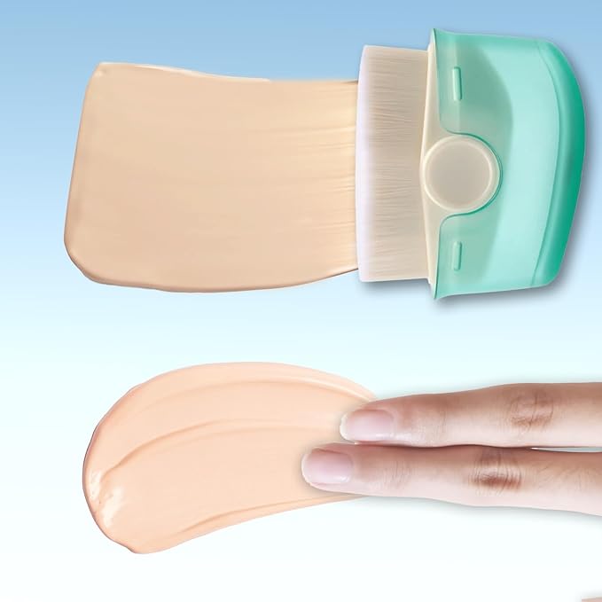 2 Pack Sunscreen Applicator for Kids, Sunblock Buddy Brush, Sun Lotion Applicator, Soft Bristles Sun Cream Brush with Protective Cover, No Dirty Hands (Green)