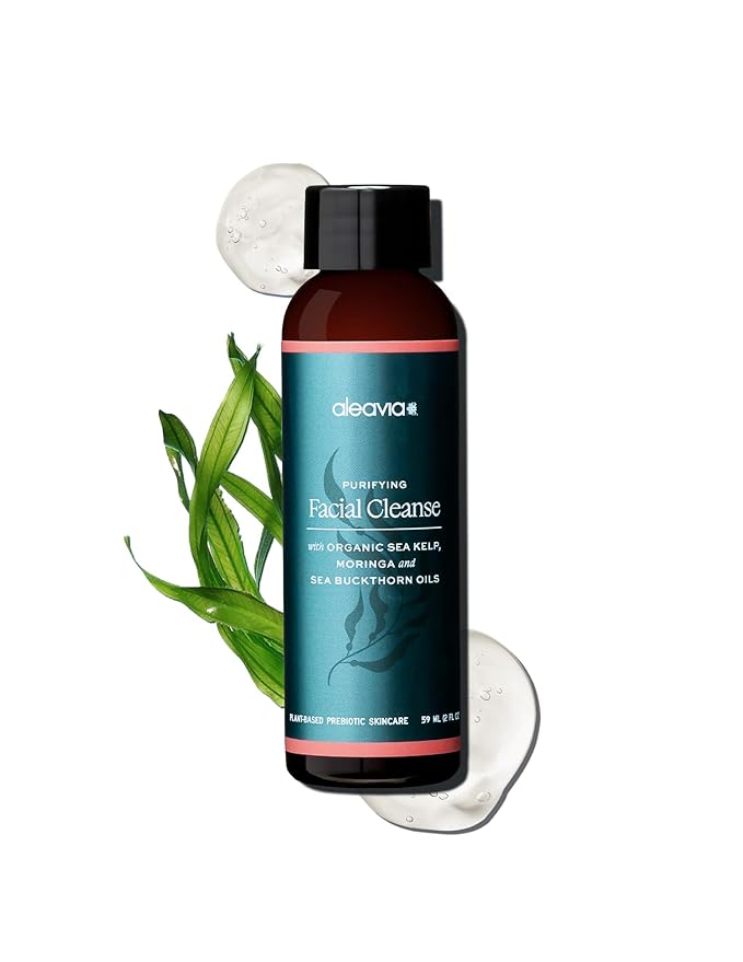 Aleavia Travel Size Purifying Facial Cleanse – Fragrance-Free Organic & All-Natural Prebiotic, Vegan Face Wash – Nourish your Healthy Skin Microbiome – 2 oz. (New Formula)