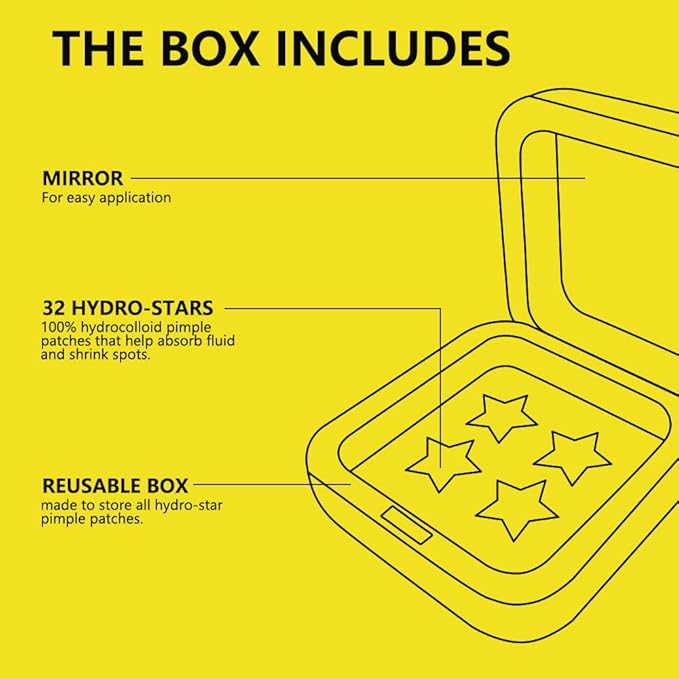 Hydrocolloid Patch Acne Patches Cute Star Spot Stickers Pimple Patches for Face Zit Patch(32 Count)