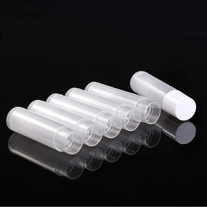 100 Sets Empty Lip Balm Tubes Clear,