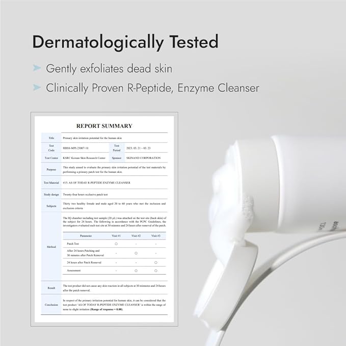 R-Peptide Enzyme Cleanser – Gentle Daily Face Wash for Sensitive Skin | Hydrating, Brightening, Anti-Aging Formula | Clean Beauty by AS OF TODAY, 3.3 fl oz