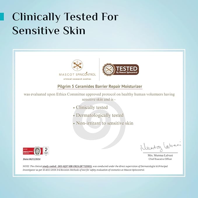 Pilgrim Cica Moisturizer for Face with 5 Ceramides and Hyaluronic Acid 3.53 Oz (100g) | Lightweight Face Cream for Barrier Repair and Hydration | For All Skin Types