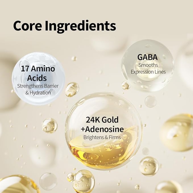 1.618 24K Gold Intensive Wrinkle Care Cream, GABA Amino Acids, Anti-Aging, korean Beauty, Day & Night Solution | 3.52oz