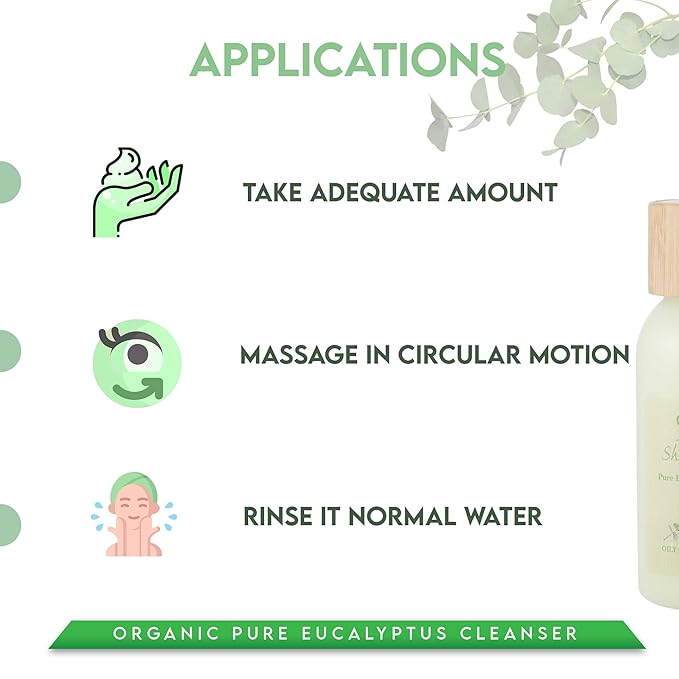 Shir-Organic Pure Eucalyptus Cleanser With Hydrating, Antibacterial Quality And Treatment For Acne Prone For Normal To Oily Skin-(89 ML)