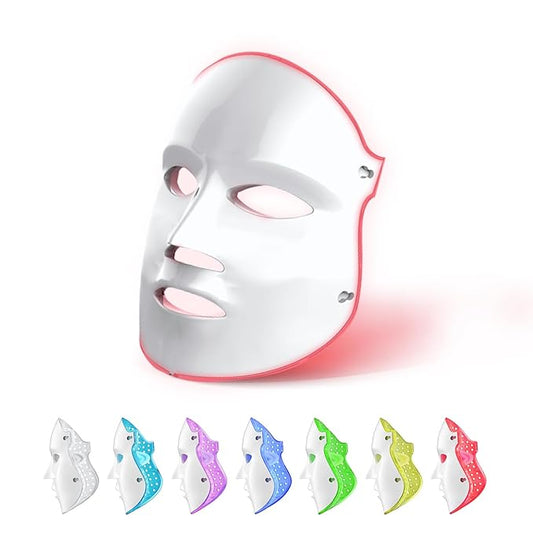 FDA cleared LED Facial Skin Care Mask -Blue & Red Light Treatment Photon Mask (Pearl)