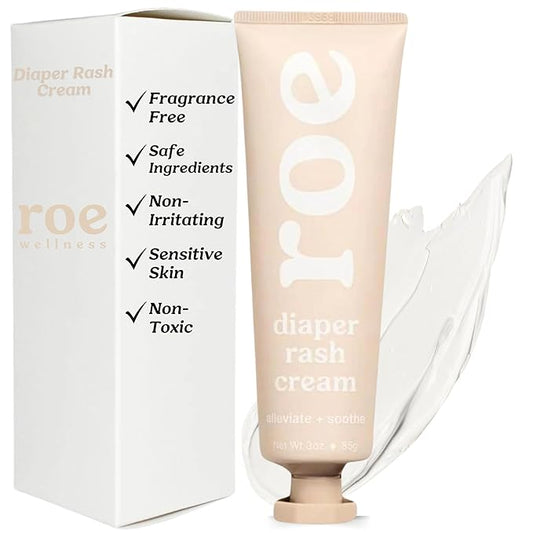 Roe Wellness- Diaper Rash Cream Paste Ointment W/Zinc Oxide | Maximum Strength Diaper Rashes Soothing Cream, Ointment for Babies