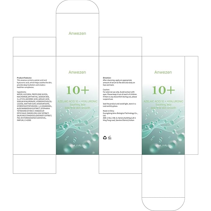 Azelaic Acid for Face Serum,Facial Serum for Sensitive Skin, Hyaluronic Acid, Niacinamide,Korean Skincare (30ml/1.01 fl oz.)