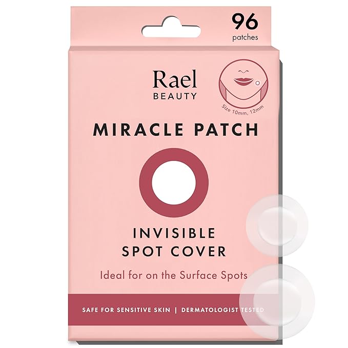 Rael Pimple Patches, Miracle Invisible Spot Cover - Hydrocolloid Acne Patch, Treatment for Breakouts, Absorbs Zits & Blemish, Korean Skin Care, 2 Sizes (96 Count)